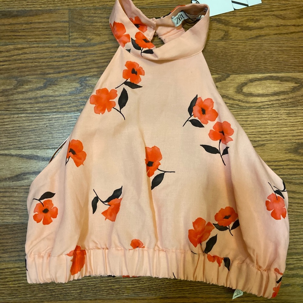 High neck cropped tank top